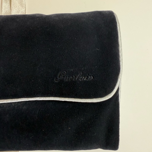 Guerlain Padded Dark Blue and Silver Travel Jewelry Pouch with Fold-Over Design - Picture 4 of 6